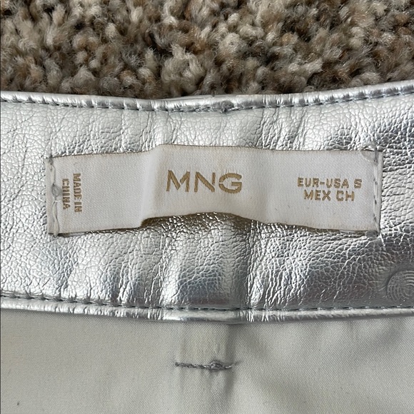 Mango Metallic Silver Mini Skirt Women's Size S - Picture 7 of 7